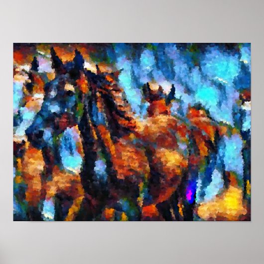 Poster chevaux abstrait (Devant)
