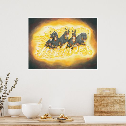 Poster Chevaux Apocalypse (Cuisine)