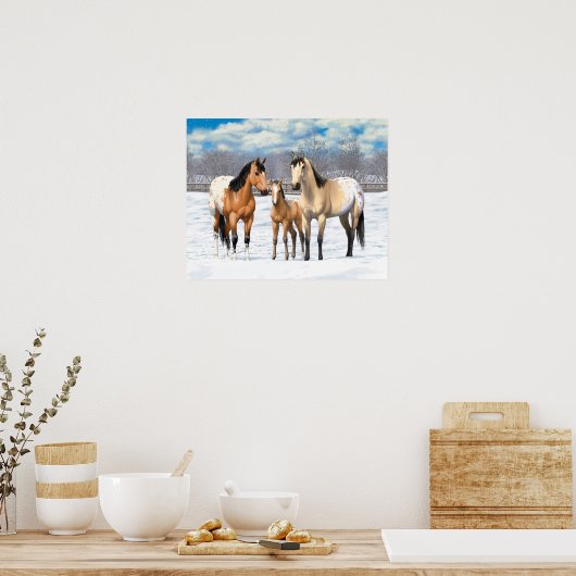 Poster Chevaux Appaloosa En Peau De Bouche En Neige (Cuisine)
