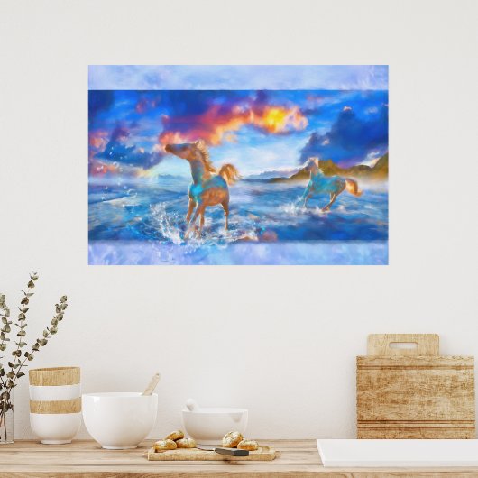 Poster Chevaux arabes de l'ÎLE STELLAR (Cuisine)