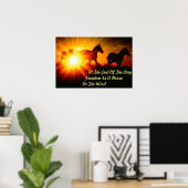 Poster Chevaux Au coucher du soleil (Bureau à domicile)