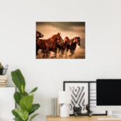 Poster Chevaux au galop (Bureau à domicile)