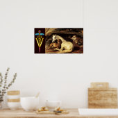 POSTER CHEVAUX AVEC SYMBOLE VÉTÉRINAIRE CADUCE D'OR (Cuisine)