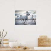 Poster Chevaux blancs (Cuisine)