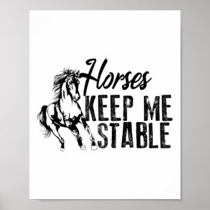 Poster Chevaux cool Gardez-Moi Stable Drôle Équitation