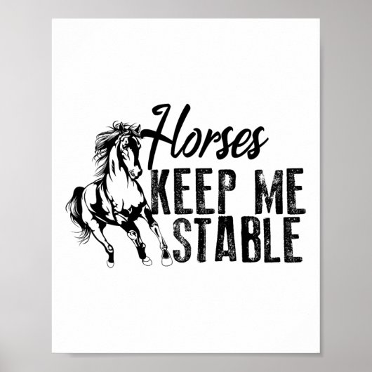 Poster Chevaux cool Gardez-Moi Stable Drôle Équitation (Devant)