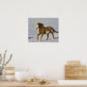 Poster Chevaux courant dans la neige (Cuisine)