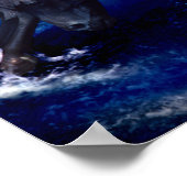 Poster Chevaux Courant Dans Le Paysage De L'Eau (Coin)