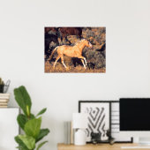 Poster Chevaux courant dans un ranch Ponderosa (Bureau à domicile)