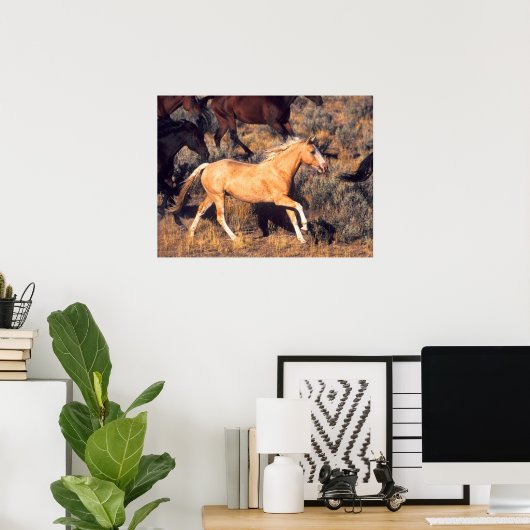 Poster Chevaux courir un ranch Ponderosa (Bureau à domicile)