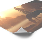 Poster Chevaux dans le brouillard matinal (Coin)