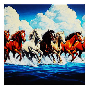 POSTER CHEVAUX DANS LE CIEL