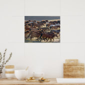 Poster Chevaux dans le ranch, Mongolie intérieure, Chine (Cuisine)