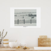 Poster Chevaux dans Snowy Corral (Cuisine)
