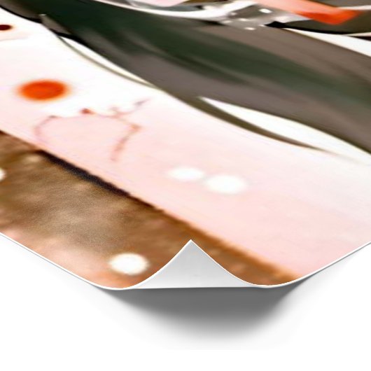 Poster Chevaux dans une forêt rouge (Coin)