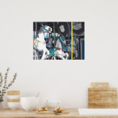 Poster Chevaux de carrousel avec un soupçon de couleur (Cuisine)