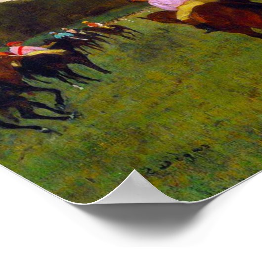 Poster Chevaux de course Edgar Degas à Longchamp (Coin)