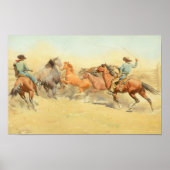 Poster Chevaux de course par Maynard Dixon (Devant)