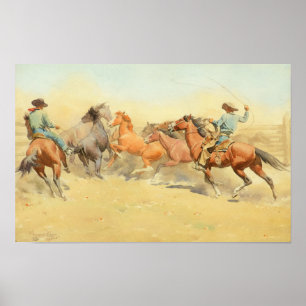 Poster Chevaux de course par Maynard Dixon