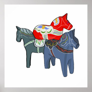 Poster Chevaux de Dala