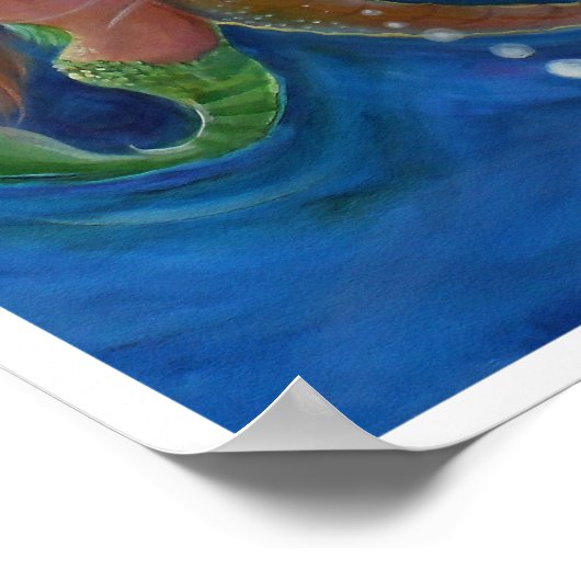 Poster Chevaux de mer et sirènes (Coin)