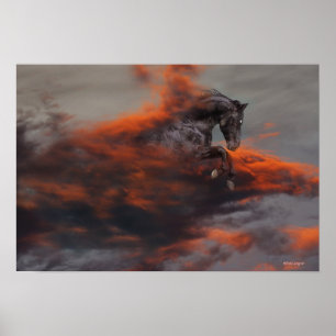 Poster Chevaux d'imaginaire : Nuages