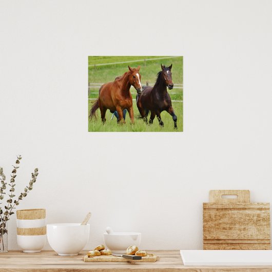 Poster Chevaux doubles (Cuisine)