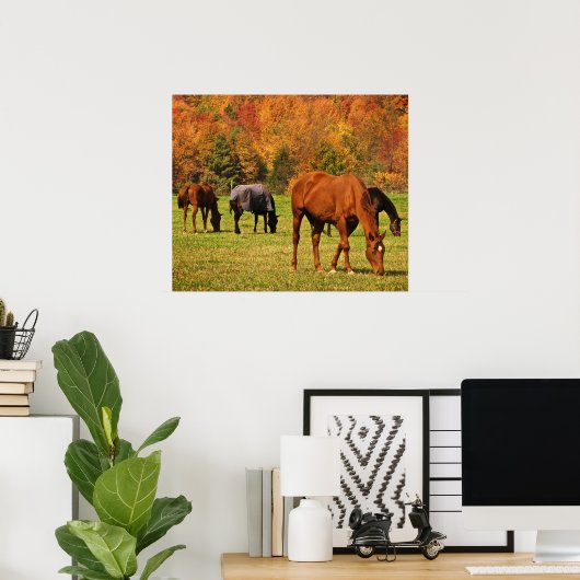 Poster Chevaux en automne (Bureau à domicile)