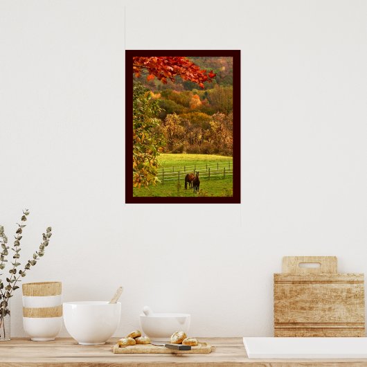 Poster Chevaux en automne (Cuisine)