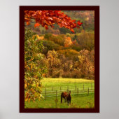 Poster Chevaux en automne (Devant)