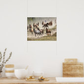 Poster Chevaux en rafle, Montana (Cuisine)