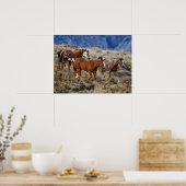 Poster Chevaux errant dans les collines (Cuisine)
