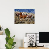 Poster Chevaux errant dans les collines (Bureau à domicile)