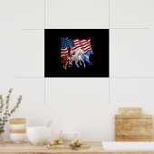 Poster Chevaux États-Unis Drapeau américain Cheval (Cuisine)