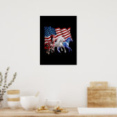 Poster Chevaux États-Unis Drapeau américain Cheval (Cuisine)