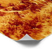 Poster CHEVAUX GRAZER Antique Orange Jaune Sepia Brown (Coin)