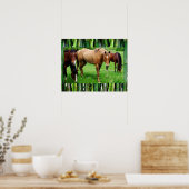 POSTER CHEVAUX HEUREUX (Cuisine)