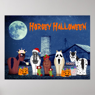 Poster Chevaux mignons en costumes Cheval Halloween Horse