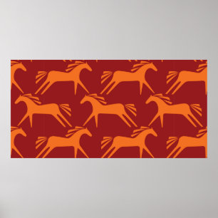 Poster Chevaux motifs sans couture