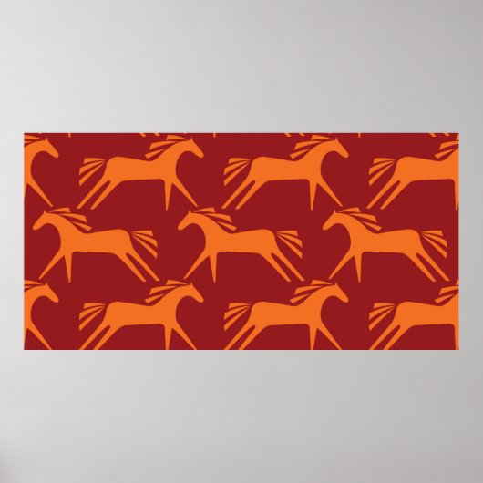 Poster Chevaux motifs sans couture (Devant)