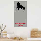 Poster Chevaux Motivationnels Vivent Sans Limites Pop Art (Cuisine)