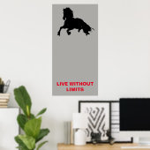 Poster Chevaux Motivationnels Vivent Sans Limites Pop Art (Bureau à domicile)