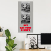 Poster Chevaux Motivationnels Vivent Sans Limites Pop Art (Bureau à domicile)