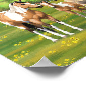 Poster Chevaux Poulet Poulet Poulet À Peinture En Pâturag (Coin)