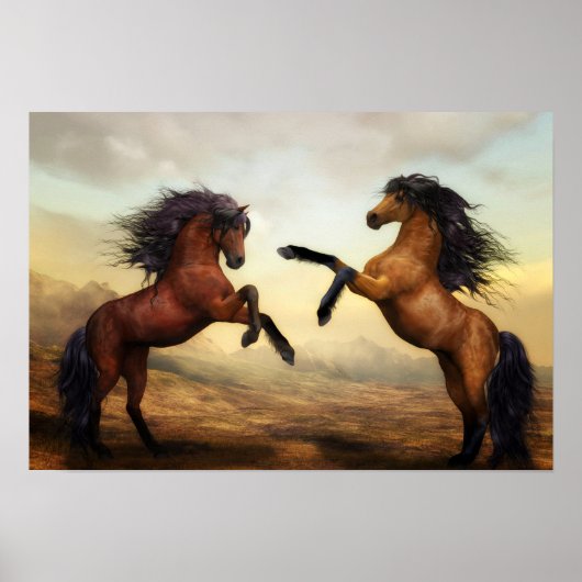 Poster Chevaux sauvages (Devant)