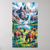 Poster Chevaux sauvages (Devant)
