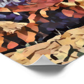 Poster Chevaux sauvages abstrait Animal western Art (Coin)