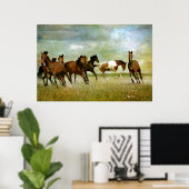 Poster Chevaux sauvages - Art créatif Vintage (Bureau à domicile)