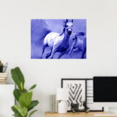 Poster Chevaux sauvages bleus Motivation (Bureau à domicile)