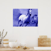 Poster Chevaux sauvages bleus Motivation (Cuisine)